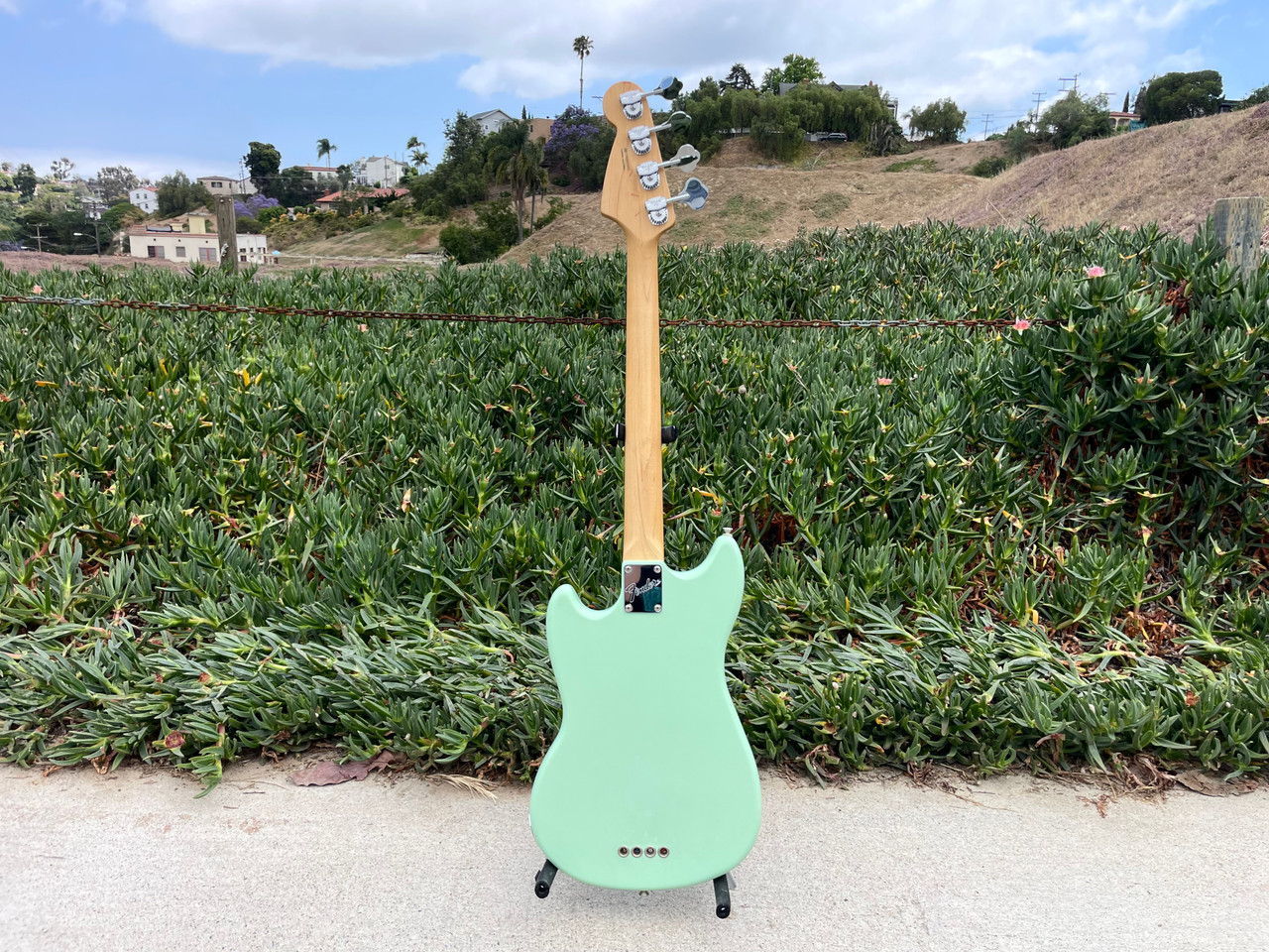 Used 2020 Fender American Performer Mustang Bass Satin surf green
